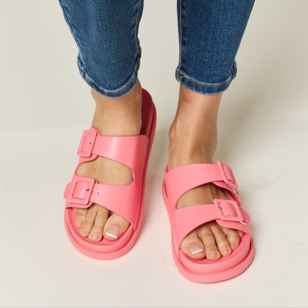 Twin Buckle Open Toe Sandals - Picture 2 of 6